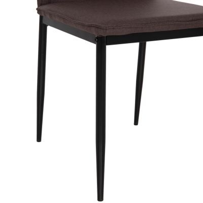 DINING CHAIR PERKY HM18347.03 BROWN FABRIC-METAL LEGS IN BLACK 44x60x87Hcm.