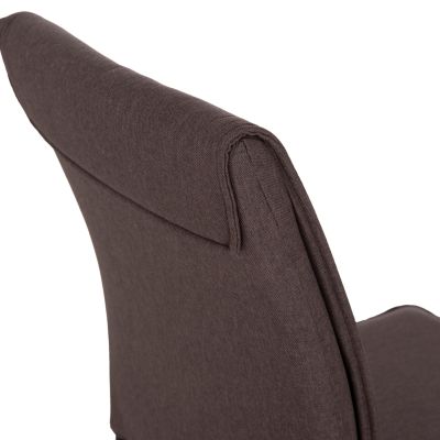 DINING CHAIR PERKY HM18347.03 BROWN FABRIC-METAL LEGS IN BLACK 44x60x87Hcm.
