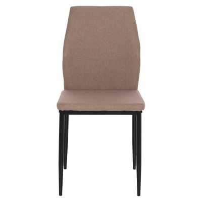 DINING CHAIR DIAZ HM18346.04 BEIGE FABRIC-METAL LEGS IN BLACK 43x52x87Hcm.