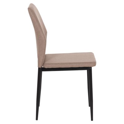 DINING CHAIR DIAZ HM18346.04 BEIGE FABRIC-METAL LEGS IN BLACK 43x52x87Hcm.