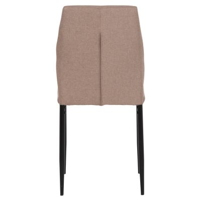 DINING CHAIR DIAZ HM18346.04 BEIGE FABRIC-METAL LEGS IN BLACK 43x52x87Hcm.