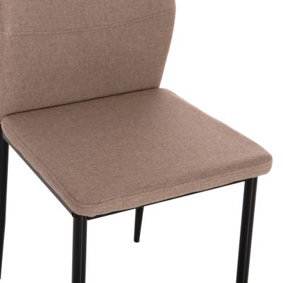 DINING CHAIR DIAZ HM18346.04 BEIGE FABRIC-METAL LEGS IN BLACK 43x52x87Hcm.