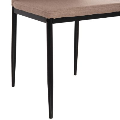 DINING CHAIR DIAZ HM18346.04 BEIGE FABRIC-METAL LEGS IN BLACK 43x52x87Hcm.