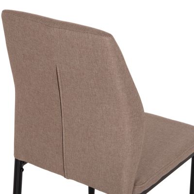 DINING CHAIR DIAZ HM18346.04 BEIGE FABRIC-METAL LEGS IN BLACK 43x52x87Hcm.