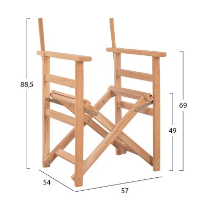 Director's Armchair Frame Natural Soaking Limnos HM5574.04 57x54x88,5 cm