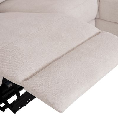 RIGHT CORNER SOFA SYNTHIA HM3308.01R RECLINE & STORAGE SPACE--BEIGE FABRIC 245x170x98Hcm.