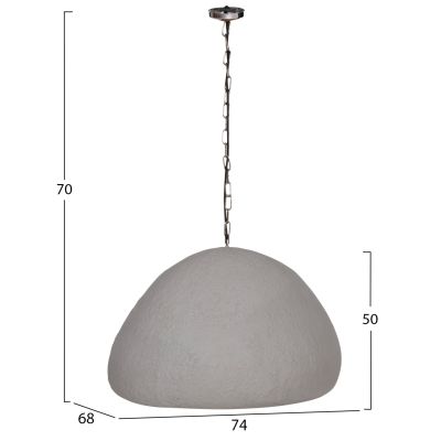 CEILING PENDANT LAMP JAYLEN HM4703.03XL FIBER CEMENT IN GREY 74x68x50-70Hcm.