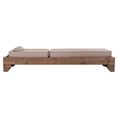BEACH LOUNGER KORINOS HM10783.72 PINE WOOD IN WALNUT--OLEFIN CUSHION IN BEIGE 79x204x77Hcm.