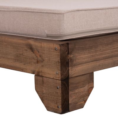 BEACH LOUNGER KORINOS HM10783.72 PINE WOOD IN WALNUT--OLEFIN CUSHION IN BEIGE 79x204x77Hcm.