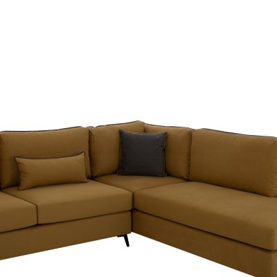 DIVA corner sofa, gold, high leg, 2pcs, right corner, stain-resistant and water-repellent fabric