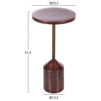 SIDE TABLE BOMBAY HM4251.06 METAL IN COPPER SHADES Φ25,5x51,5Hcm.