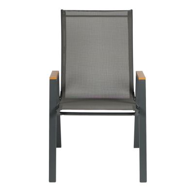 OUTDOOR ARMCHAIR LEONE HM6429.01 GREY METAL FRAME-GREY TEXTILENE 54x74x91Hcm.