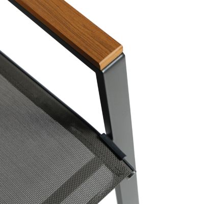 OUTDOOR ARMCHAIR LEONE HM6429.01 GREY METAL FRAME-GREY TEXTILENE 54x74x91Hcm.