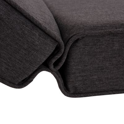 BEACH LOUNGER KORINOS HM10774.73 PINE WOOD IN WALNUT--OLEFIN CUSHION IN GREY 79x204x77Hcm.