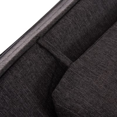 BEACH LOUNGER KORINOS HM10774.73 PINE WOOD IN WALNUT--OLEFIN CUSHION IN GREY 79x204x77Hcm.