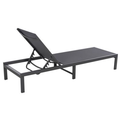 ALUMINUM SUNBED THATCHER HM5983.03 ANTHRACITE FRAME & TEXTILENE 196,5x64,5x92Hcm.