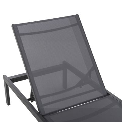 ALUMINUM SUNBED THATCHER HM5983.03 ANTHRACITE FRAME & TEXTILENE 196,5x64,5x92Hcm.