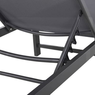 ALUMINUM SUNBED THATCHER HM5983.03 ANTHRACITE FRAME & TEXTILENE 196,5x64,5x92Hcm.
