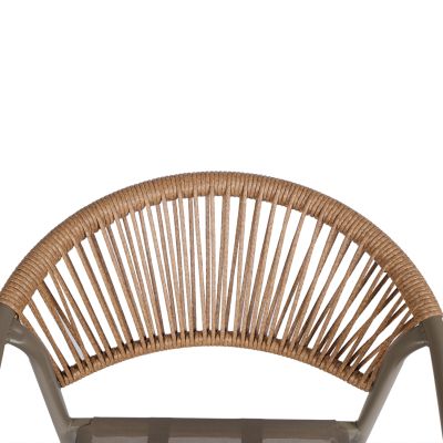 OUTDOOR DINING SET 5PCS BRUNO HM10727.04 METAL CHAIRS & TABLE 140x80cm CHAMPAGNE COLOR