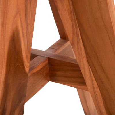 OUTDOOR ROUND TABLE LEO HM9917 SOLID TEAK WOOD IN NATURAL Φ70x75Hcm.