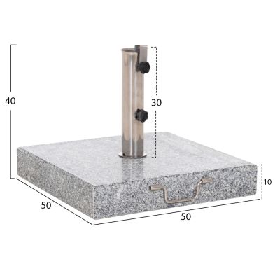 GRANITE UMBRELLA BASE 60KG WITH HANDLE & WHEELS HM6565--TUBE DIAMETER Φ58