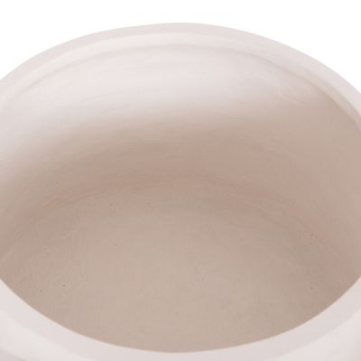 INDOOR POT HOFF HM4682.02L FIBER CEMENT IN WHITE COLOR--TEAK BASE Φ50x35Hcm