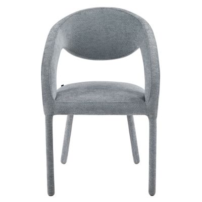 DINING CHAIR OFILIA HM18363.01 LIGHT GREY LINEN FABRIC 58x54.5x85.5Hcm