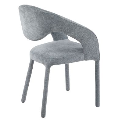 DINING CHAIR OFILIA HM18363.01 LIGHT GREY LINEN FABRIC 58x54.5x85.5Hcm
