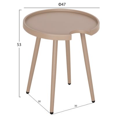 OUTDOOR ROUND SIDE TABLE TEROC HM6433.03 ALUMINUM IN CAPPUCCINO Φ47x53Hcm.