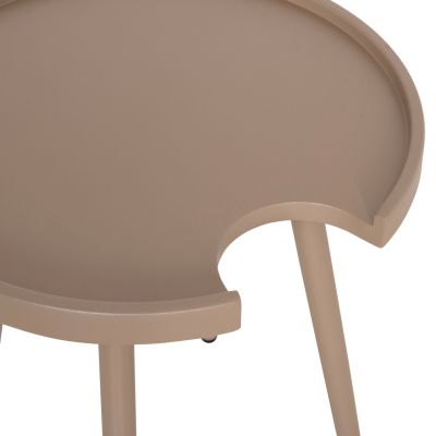 OUTDOOR ROUND SIDE TABLE TEROC HM6433.03 ALUMINUM IN CAPPUCCINO Φ47x53Hcm.