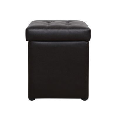 Stool PU with storage space Brown cube HM224.03 36,5x36,5x36cm