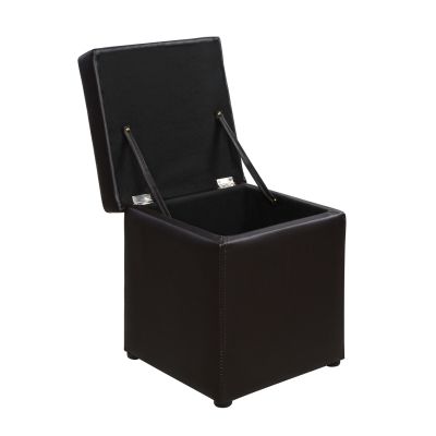 Stool PU with storage space Brown cube HM224.03 36,5x36,5x36cm