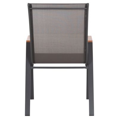 OUTDOOR ARMCHAIR LEONE HM6429.01 GREY METAL FRAME-GREY TEXTILENE 55x74x90Hcm.