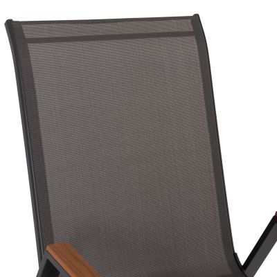 OUTDOOR ARMCHAIR LEONE HM6429.01 GREY METAL FRAME-GREY TEXTILENE 55x74x90Hcm.
