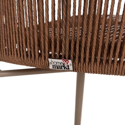 ALUMINUM DINING CHAIR LYNN HM6267.03 CAPPUCCINO FRAME-P.E. RATTAN IN NATURAL COLOR 57x62x78Hcm.