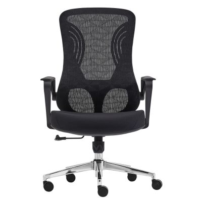 OFFICE CHAIR DECIFER HM1212.01 BLACK MESH FABRIC--CHROMED BASE 61x60x110Hcm.