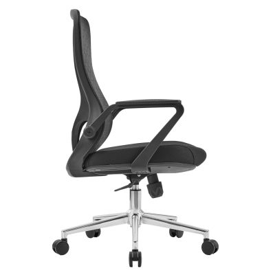 OFFICE CHAIR DECIFER HM1212.01 BLACK MESH FABRIC--CHROMED BASE 61x60x110Hcm.