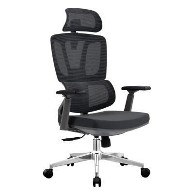 OFFICE CHAIR TASKMASTER HM1216.01 BLACK MESH FABRIC--CHROMED BASE 69x65x125Hcm.