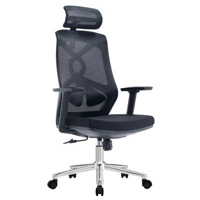 OFFICE CHAIR FLEXORA HM1213.01 BLACK MESH FABRIC--CHROMED BASE 60x63x125Hcm.