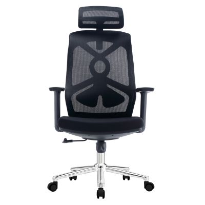 OFFICE CHAIR FLEXORA HM1213.01 BLACK MESH FABRIC--CHROMED BASE 60x63x125Hcm.
