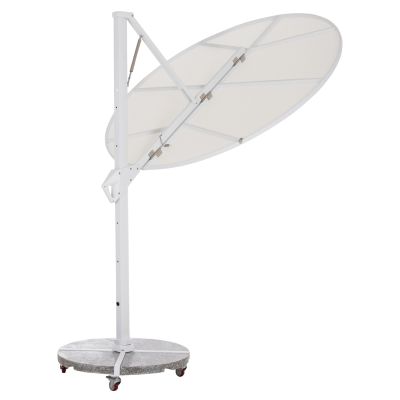 Въртящ се чадър Канопи ф2.2 м HM21285.02 бял алуминий и гранит