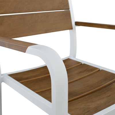 OUTDOOR DINING SET TABER HM10738.01 TABLE & 6 DINING CHAIRS-ALUMINUM & POLYWOOD--WHITE