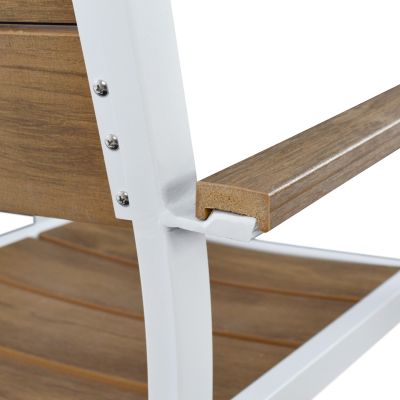 OUTDOOR DINING SET TABER HM10738.01 TABLE & 6 DINING CHAIRS-ALUMINUM & POLYWOOD--WHITE