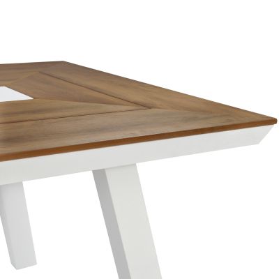 OUTDOOR DINING SET TABER HM10738.01 TABLE & 6 DINING CHAIRS-ALUMINUM & POLYWOOD--WHITE