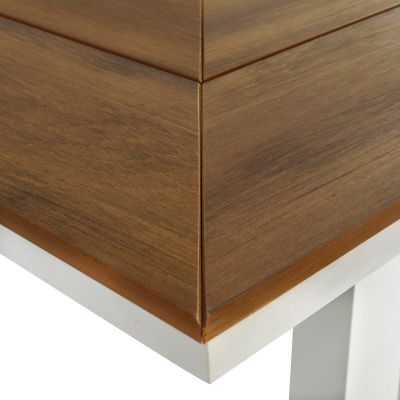 OUTDOOR DINING SET TABER HM10738.01 TABLE & 6 DINING CHAIRS-ALUMINUM & POLYWOOD--WHITE