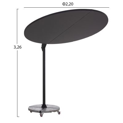 Въртящ се чадър Канопи ф2.2 м HM21285.01 графит алуминий и гранит