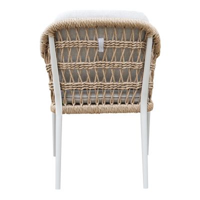 DINING CHAIR BOXER HM6556.02 ALUMINUM & CUSHIONS IN BEIGE--TWIST WICKER 61x59x78.5Hcm.