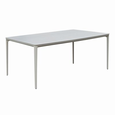 DINING TABLE STAD HM6558.02 BEIGE ALUMINUM FRAME--WHITE SINTERED STONE 220x100x75Hcm.