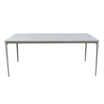 DINING TABLE STAD HM6558.02 BEIGE ALUMINUM FRAME--WHITE SINTERED STONE 220x100x75Hcm.