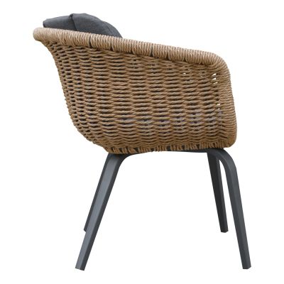 DINING CHAIR VICTUS HM6559.01 ALUMINUM & CUSHIONS IN GREY--TWIST WICKER 59x68.5x75Hcm.